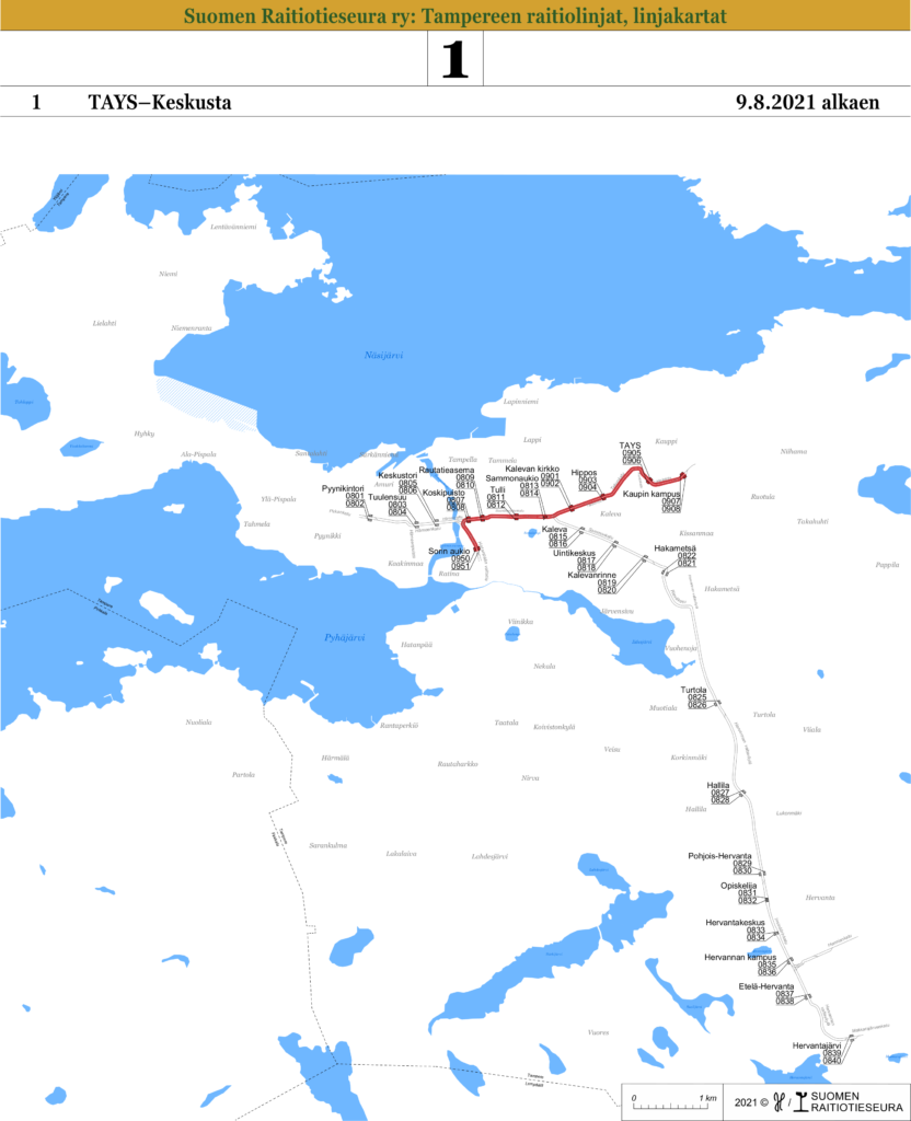 Tampere, raitiolinja 1 – Suomen Raitiotieseura ry